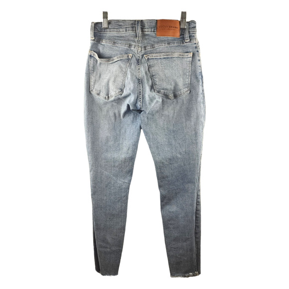 Lucky Brand Mid Rise Super Skinny AVA Women's 6/28 Med-Wash Distressed - Picture 2 of 4